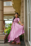 Paridha Satin long dress with Pearl neck