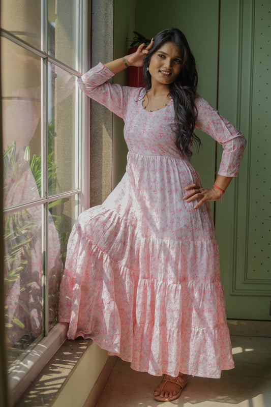 Paridha Georgette long dress with threadwork