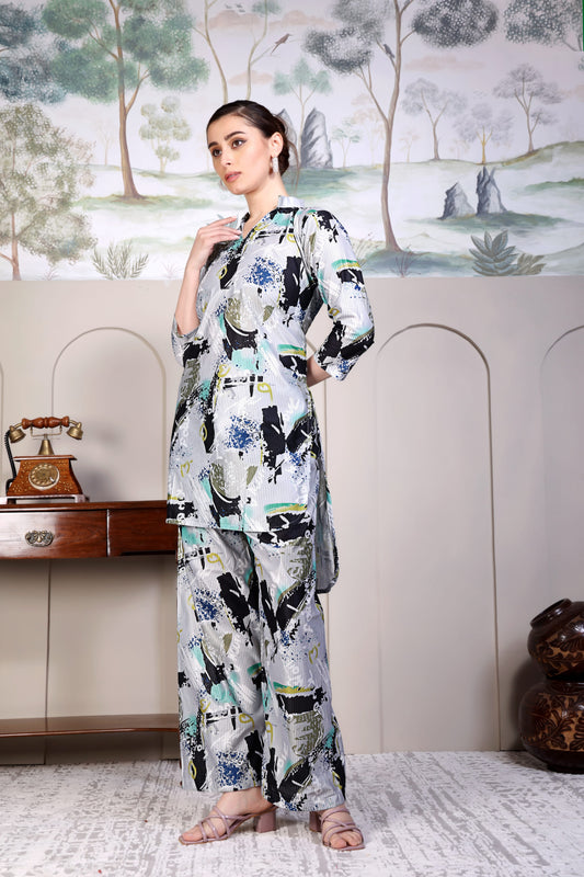 Paridha Abstract dyed tunic and trouser co ord sets