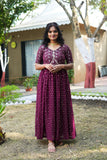 Paridha heavy work wine colour georgette gown