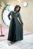 Paridha green georgette shrug dress