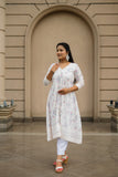 Paridha  Floral Chikankari A-line Kurta Sets