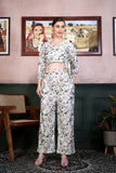 Paridha printed crop top and trouser co ord sets